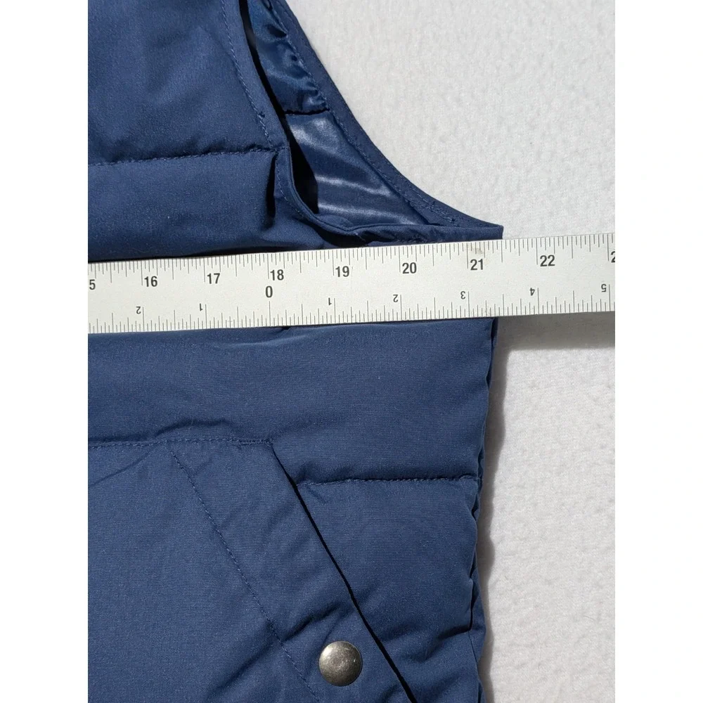 St Johns Bay Puffer Vest Mens Small Blue Quilted Insulated Full Zip Casual‎
